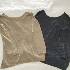 H by Halston 2 Lightweight Sparkling Sweaters XS